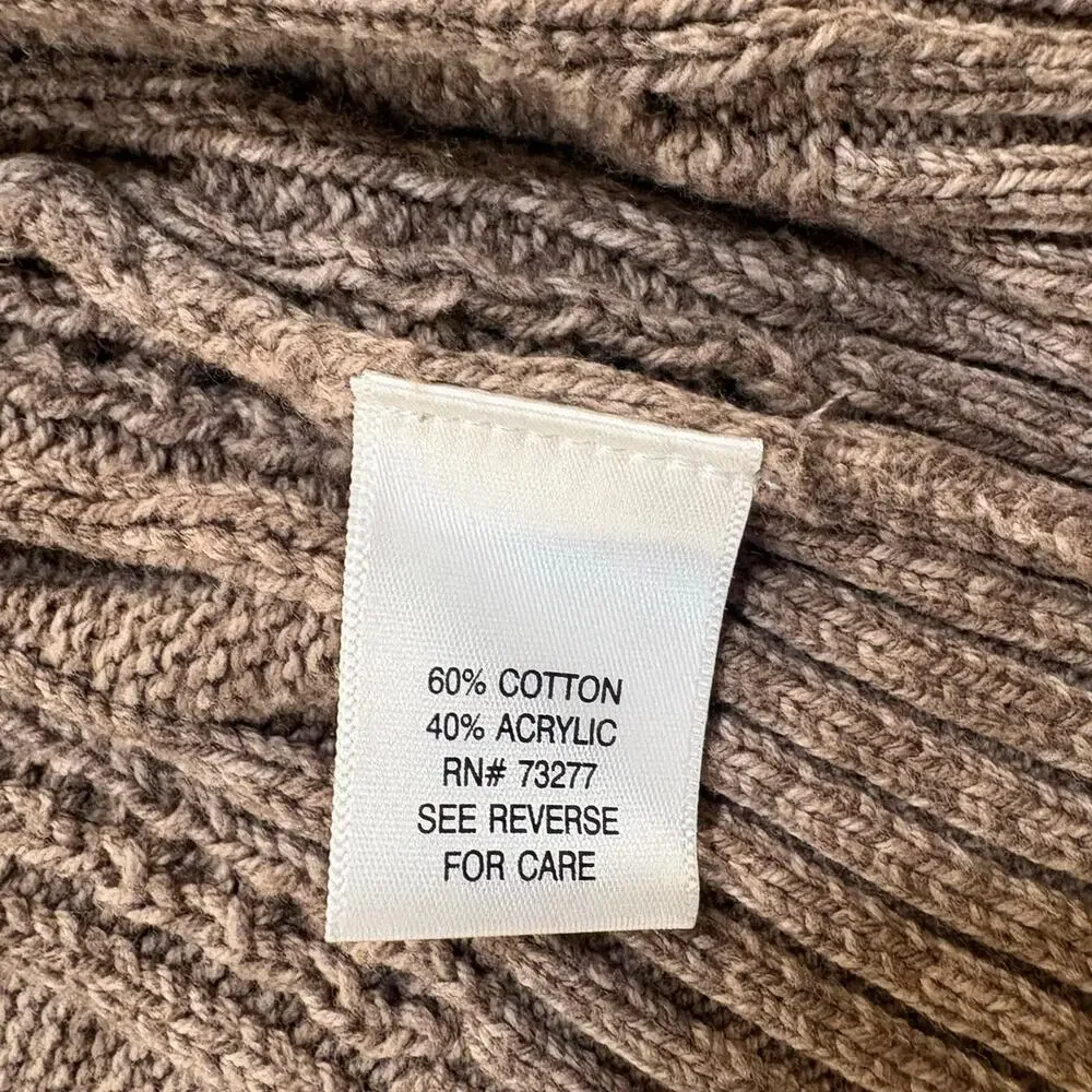 Sonoma Bown Cable Knitted Hooded Open Front Sweater Cardigan Size Small